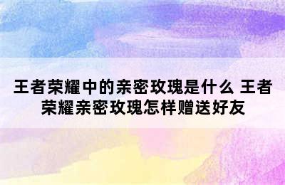 王者荣耀中的亲密玫瑰是什么 王者荣耀亲密玫瑰怎样赠送好友